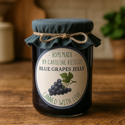 Home Made Blue Grape Jelly Canning Label Sheet