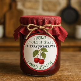 Home Made Cherry Preserves Canning Label Sheet