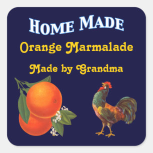 Home Made Custom Rooster en Oranje Stickers
