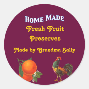 Home Made Custom Rooster en Oranje Stickers