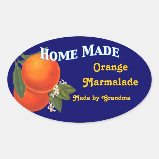 Home Made Custom Sinaasappel Marmalade Stickers (Voorkant)