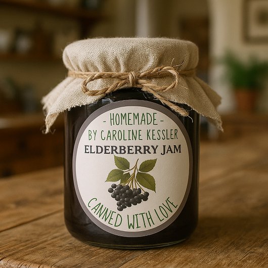 Home Made Elderberry Jam Canning Label Sheet