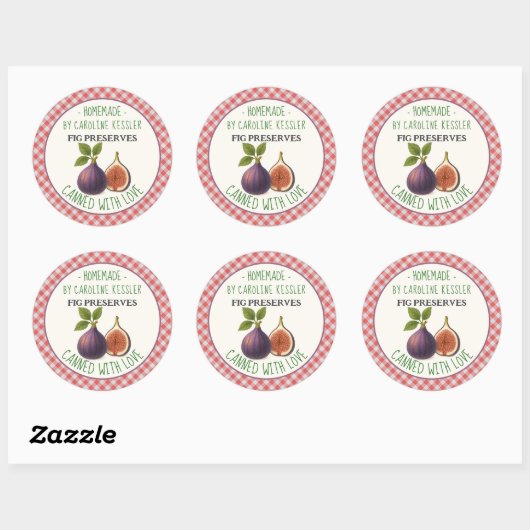 Home Made Fig Preserves Canning Label Sheet (Vel)