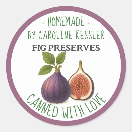 Home Made Fig Preserves Canning Label Sheet (Voorkant)