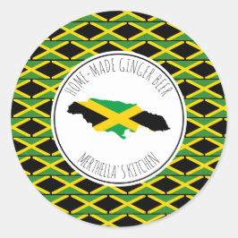 HOME-MADE GINGER BEER Jamaica Flag Ronde Sticker