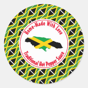 Home Made HOT PEPPER SAUCE Jamaica Ronde Sticker