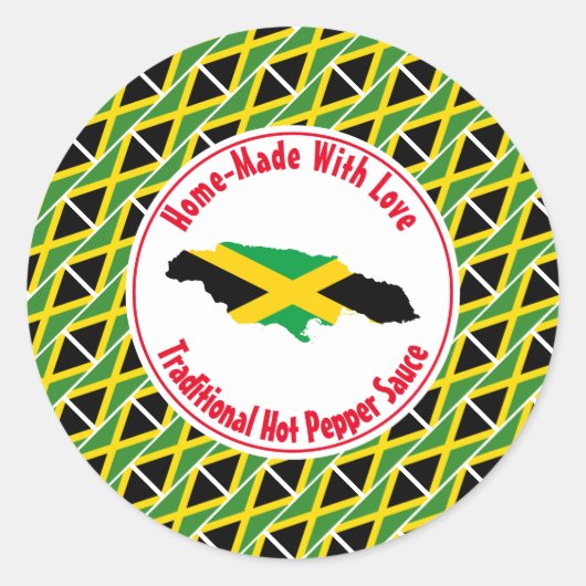 Home Made HOT PEPPER SAUCE Jamaica Ronde Sticker (Voorkant)