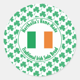 Home Made IERS SODA BROOD Ierland Vlag Shamrock Ronde Sticker