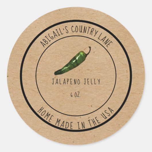 Home Made Jalapeno Jelly Label (Voorkant)