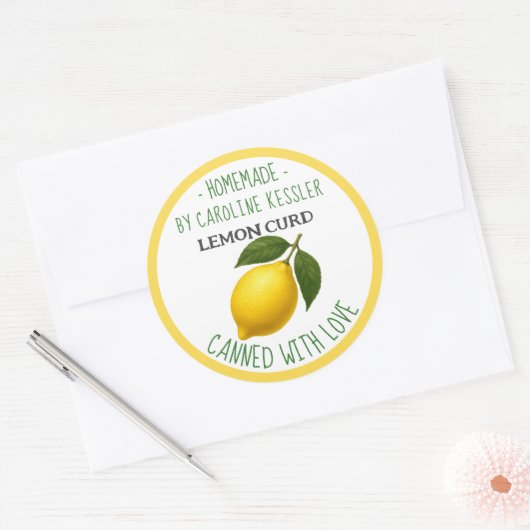 Home Made Lemon Curd Canning Label Sheet (Envelop)