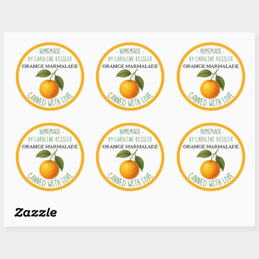 Home Made Orange Marmalade Canning Label Sheet (Vel)