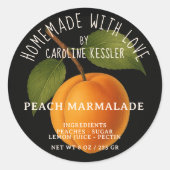 Home Made Peach Marmalade Canning Label Sheet (Voorkant)