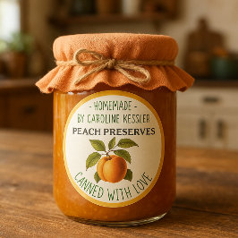 Home Made Peach Preserves Canning Label Sheet