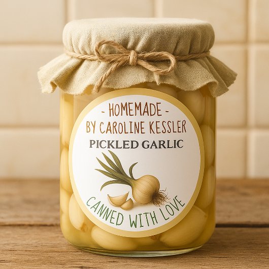 Home Made Pickled Garlic Canning Label Sheet