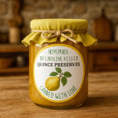 Home Made Quince Preserves Canning Label Sheet