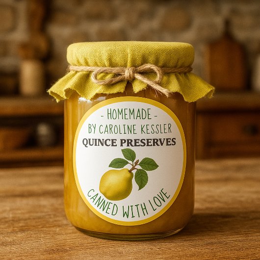 Home Made Quince Preserves Canning Label Sheet