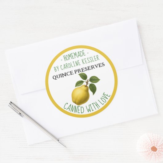 Home Made Quince Preserves Canning Label Sheet (Envelop)