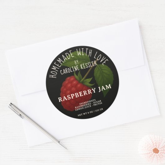 Home Made Raspberry Jam Canning Label Roll (Envelop)