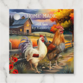 Home Made Rooster Boerderij Art Bedankjes Labels (Voorkant)