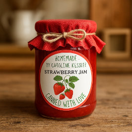 Home Made Strawberry Jam Canning Label Sheet