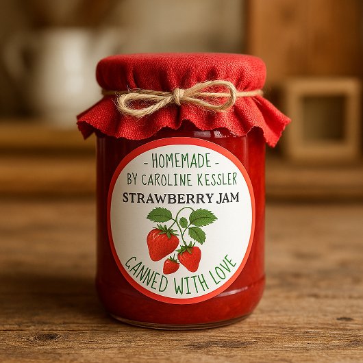 Home Made Strawberry Jam Canning Label Sheet