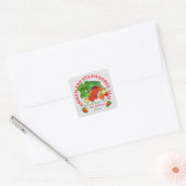 Home Made Strawberry Jam-label Vierkante Sticker (Envelop)