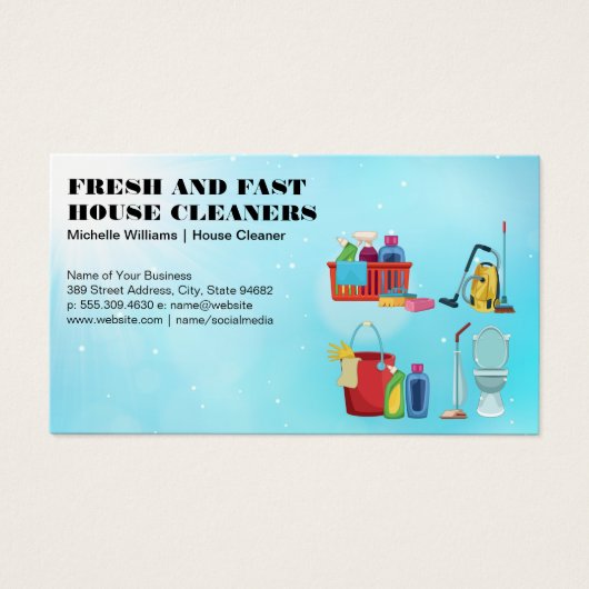 Home Maid | Reinigingsdiensten | Uitrusting Visitekaartje (Voorkant)