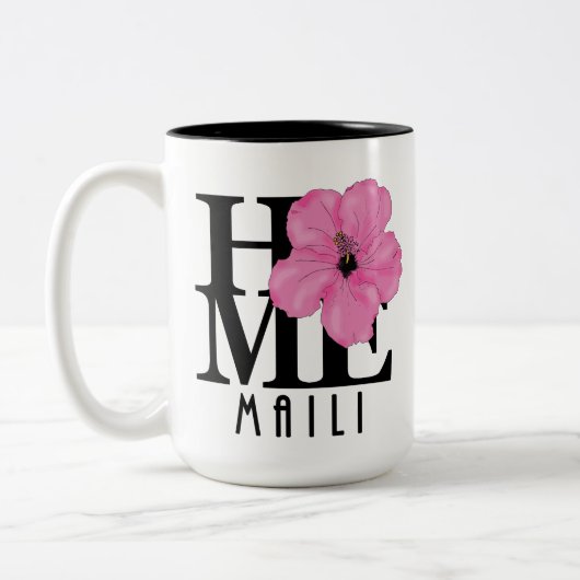 HOME Maili Hawaii Pink 15oz Tweekleurige Koffiemok (Links)