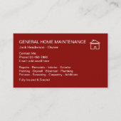 Home Maintenance Handyman Visitekaartje (Voorkant)
