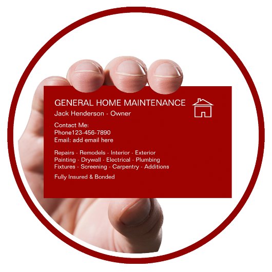 Home Maintenance Handyman Visitekaartje