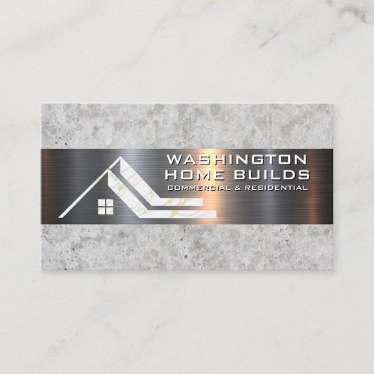 Home Marble Logo | Metaal en steen Visitekaartje (Voorkant)