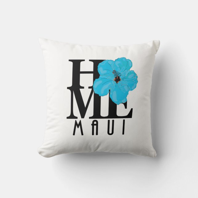 HOME Maui Blue Hibiscus Kussen (Voorkant)