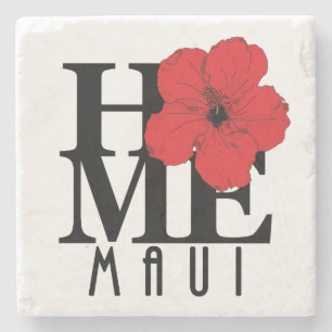 HOME Maui Red Hibiscus Stenen Onderzetter