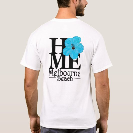 HOME Melbourne Beach Blue Hibiscus T-shirt (Achterkant)