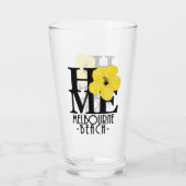 HOME Melbourne Beach Florida Yellow Hibiscus Glas (Achterkant)