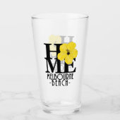 HOME Melbourne Beach Florida Yellow Hibiscus Glas (Voorkant)