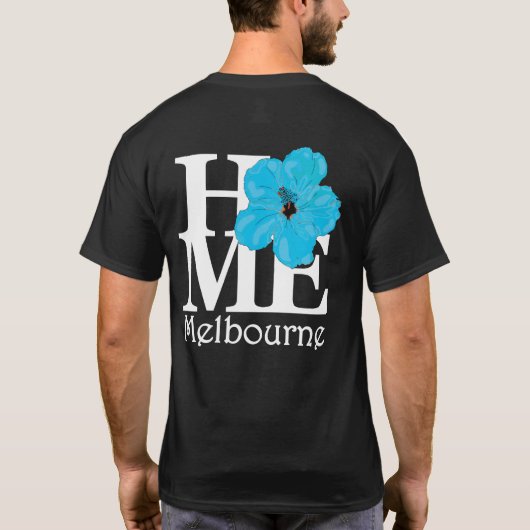 HOME Melbourne Blue Hibiscus (achterafdruk) T-shirt (Achterkant)
