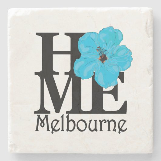 HOME Melbourne Blue Hibiscus Stenen Onderzetter (Voorkant)