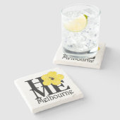 HOME Melbourne Florida Yellow Hibiscus Stenen Onderzetter (Zijkant)