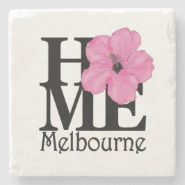HOME Melbourne Pink Hibiscus Stenen Onderzetter