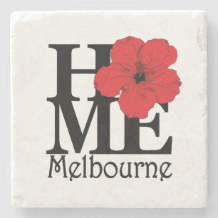 HOME Melbourne Red Hibiscus Stenen Onderzetter