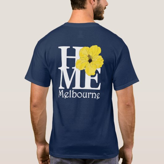 HOME Melbourne Yellow Hibiscus (achterafdruk) T-shirt (Achterkant)