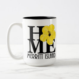 HOME Merritt Island 15oz gele hibiscus Tweekleurige Koffiemok