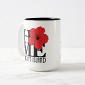 HOME Merritt Island 15oz (rode hibiscus) Tweekleurige Koffiemok (Voorkant links)