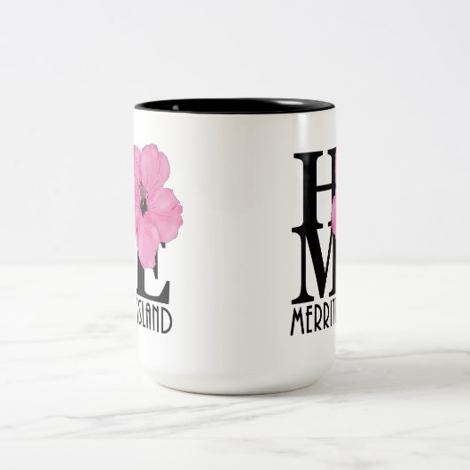 HOME Merritt Island 15oz roze hibiscus Tweekleurige Koffiemok (Center)