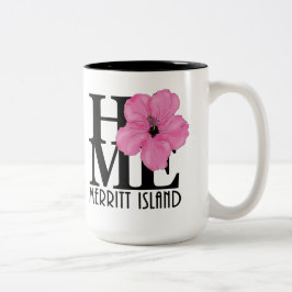 HOME Merritt Island 15oz roze hibiscus Tweekleurige Koffiemok