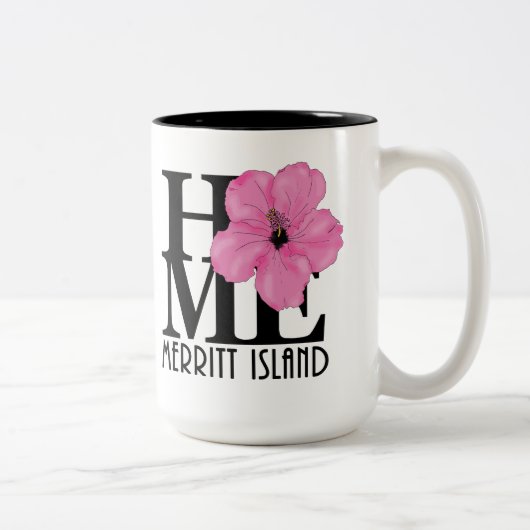 HOME Merritt Island 15oz roze hibiscus Tweekleurige Koffiemok (Rechts)