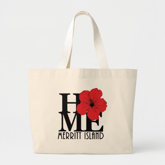 HOME Merritt Island Red Hibiscus Grote Tote Bag (Voorkant)