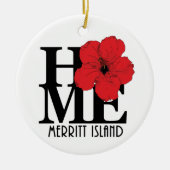 HOME Merritt Island Red Hibiscus Keramisch Ornament (Voorkant)