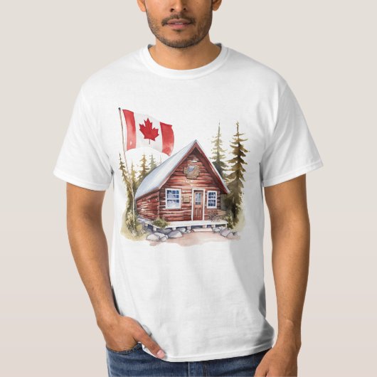 Home met Canada Vlag T-shirt (Voorkant)